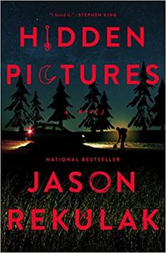 the cover of hidden pictures by jason rekjuak, with trees in the background