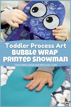 the toddler process art bubble wrap printable snowman