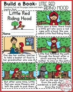 a red riding hood reading activity for children