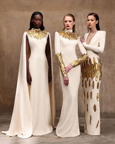 Embrace ethereal elegance with new #jeanlouissabaji Pre-Fall 2024 collection. Discover the full collection on our website, link in bio. #hertrove جورج حبيقة, Greek Dress, Modern Cinderella, Ethereal Elegance, Cocktail Dress Classy, Kaftan Designs, African Fashion Traditional, Galactic Empire