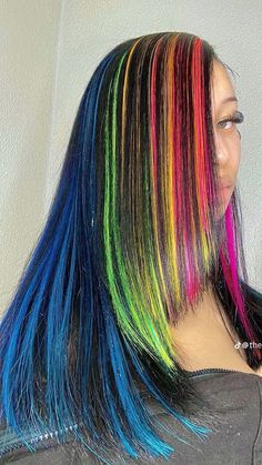 Rainbow Wigs For Black Women, Rainbow Hair Black Women, Colorful Hair Black Women, Black Rainbow Hair, Rainbow Afro, Rainbow Dyed Hair, Amber Hair, Exotic Hairstyles, High Fashion Hair