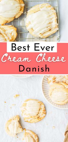 the best ever cream cheese danish cookies on a cooling rack