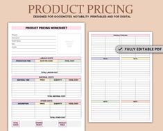 the printable product pricing sheet is ready to be used in any store or business