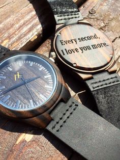 Mens Dark Ebony Wood Watch With Custom Engraving Wooden by axMen Watch Engraving Ideas, Wooden Watch Engraved, Cadeau St Valentin, Engraving Ideas, Wooden Watches, Watch Engraving, Wooden Watch, Ebony Wood, Wedding Watch