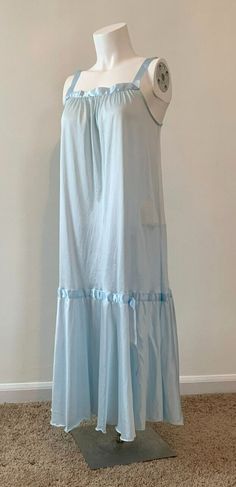 Check out Vintage St. Michael Nightgown Women 40 S/M Blue Silky Satin Drop Waist Bow, the latest item I added on eBay! #eBay #eBaySeller 40s Nightgown, 1980s Nightgown, 90s Nightgown, 1940s Nightgown, 50s Nightgown, Nightgown Pattern, Nightgown Dress, Vintage Nightgown, Nightgowns For Women