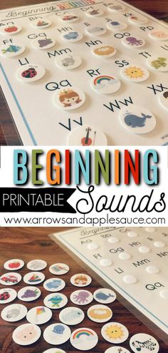 a printable beginning sound game for toddlers to practice their letters and numbers with the words beginning sound