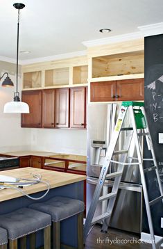 Extending Kitchen Cabinets Up to the Ceiling | Thrifty Decor Chick | Thrifty DIY, Decor and Organizing Building Cabinets, Space Above Kitchen Cabinets, Upper Kitchen Cabinets, Thrifty Decor Chick, Thrifty Decor