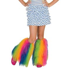 Apple Costume, Fur Leg Warmers, Fur Skirt, Candy Costumes, Barbie Costume, Knit Leg Warmers, Girl Rainbow, Rainbow Kids, Knitting Girls