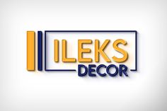 the logo for lley's decor is shown in blue, yellow and white