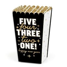 a black and gold birthday card with the words five four three two one