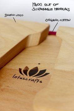 a wooden cutting board with labels and instructions on the side for use in woodworking