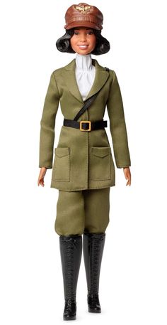 the doll is dressed in an army uniform