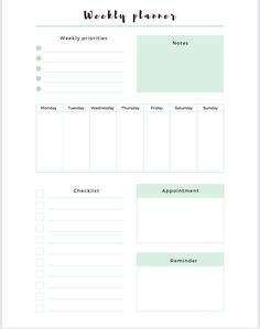 a printable weekly planner is shown in grey and white, with the words'weekly planner'on it