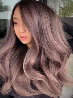 Light Pink Balayage, Balayage Hair Asian, Pink Balayage Hair, Asian Hair Color Ideas, Guy Tang Hair, Curled Prom Hair, Throwback Pic, Hair Color Asian, Hair Color Underneath