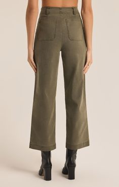 Elevate your wardrobe with our Bobbi Washed Pant! These high-waisted pants feature a zip fly closure and patch pockets for both style and functionality. The straight leg fit hits at the ankle for a flattering silhouette. Perfect for any occasion, these pants offer a regular fit for ultimate comfort and versatility. Upgrade your look today! Grape Leaf, Romper And Jacket, Ankle Length Pants, Outfit Style, Pocket Pants, Twill Fabric, Cotton Twill Fabric, Jeans For Sale, Jacket Sale