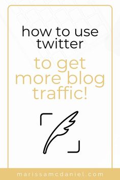 the text how to use twitter to get more blog traffic? on a white background