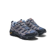 Experience out-of-the-box comfort in ventilated hiking shoes. With durable leathers, a supportive footbed, and Vibram® traction, the Moab has been worn on the feet of nearly 20 million people since its inception. FEATURES• Performance suede leather and mesh upper• Bellows, closed-cell foam tongue keeps moisture and debris out• Protective rubber toe cap• Breathable mesh lining• Merrell M Select™ FIT.ECO+ blended EVA contoured footbed with added zonal arch and heel support• Molded nylon arch shank