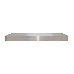 a stainless steel shelf on a white background