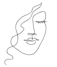 a line drawing of a woman's face