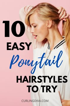 Ways To Do Ponytails, Ideas For Ponytails, Medium Hair Length Ponytails, Easy Stylish Ponytails, Mess Ponytail Hairstyles, Easy Professional Ponytail, Ponytail For Work Classy, Easy Classy Ponytail, Ponytail Buns Easy Updo