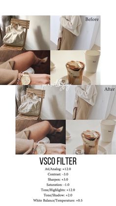 various images showing different types of items in the same photo, including coffee cups and purses