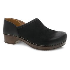 Primary image of Brenna Black Burnished Suede Slip On Shoe, Dansko Shoes, Leather Clogs, Soft Textiles, Leather Cover, Work Casual, Mules Shoes, Slip On Shoes, Simple Style