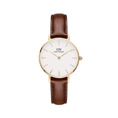 Dw Watch Women, Daniel Wellington Classic Petite, Daniel Wellington Petite, Daniel Wellington Women, Brown Leather Strap Watch, Daniel Wellington Watch, White Dial Watch, Small Watch, Brown Watches