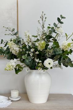 Luxury Faux Floral Arrangements – The Suffolk Nest Limonium Arrangement, White Limonium, Faux Flowers Arrangements, Office Arrangement, Moss Planter, Peony Arrangement, Fall Room Decor, Vase Ideas, Fall Room