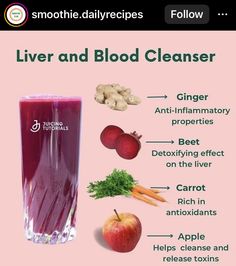 a pink poster with the words liver and blood cleanser