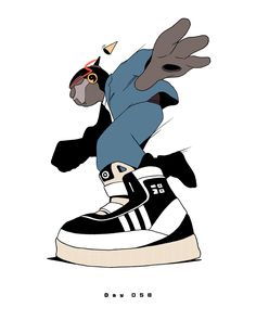 a drawing of a cat on top of a sneaker with the caption bad vad