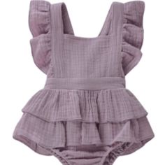 Plum Purple Romper. Buttons Between Legs. New Purple Cotton Bubble Romper For Spring, Cute Purple Bubble Romper For Spring, Sleeveless Purple Bubble Romper For Spring, Spring Sleeveless Purple Bubble Romper, Spring Purple Sleeveless Bubble Romper, Summer Purple Playwear For Babies, Sleeveless Jumpsuit Outfit, Childrens Outfits, Day Out Outfit