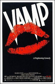 a movie poster with the words vamp painted on it's lips and tongue