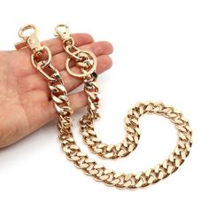 PRICES MAY VARY. ✔️ COLOR is Gold ( THICK & HEAVY WEIGHT WALLET CHAIN FOR BIKER) ✔️ WIDTH(Thickness of chain) : Approx. 9/16 inch(14.0mm) ✔️ OVERALL LENGTH including Clasp(end to end) : Approx. 17 inches(450mm) / Approx. 24 inches(610mm) ✔️ OVERALL WEIGHT : The 17 inches is approx. 6.5 oz(185 grams) / The 24 inches is approx. 8.0 oz(226 grams) ✔️ Made of High-Gloss Polishing & Quality Plating Finished Steel Chain with Zinc Tin Alloy Snap Hook Lobster Clasps ✔️ THE NEWTRO Wallet Chain is a great Wallet Chains, Simple Wallet, Motorcycle Pants, Steel Chain, Wallet Chain, Chains For Men, High Gloss, Different Styles, Silver Gold