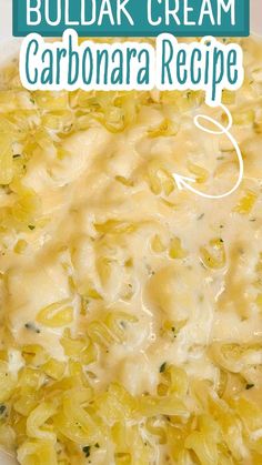 this is an image of a bowl of crab and cabbage cream casserole with the title above it