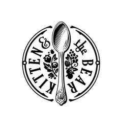 a spoon and fork with the words happy birthday written in black on a white background