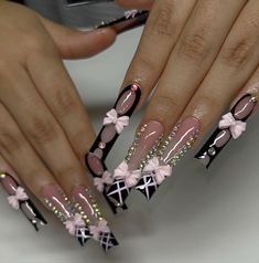 ₊˚ෆ Follow me for more 𐙚 visit my boards ₊˚ෆ Xl French Tip Nails, Beige Nails Design, Punk Nails, Pink Ombre Nails, Hard Nails, Claw Nails, Beige Nails, Dope Nail Designs