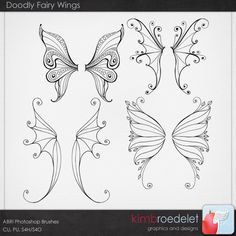 three butterfly wings with swirls on them