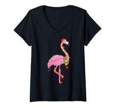 PRICES MAY VARY. Solid colors: 100% Cotton; Heather Grey: 90% Cotton, 10% Polyester; All Other Heathers: 50% Cotton, 50% Polyester Imported Pull On closure Machine Wash This cute flamingo with a retro flair is ready for Christmas, adorned with lights, ornaments and stockings. Fun design for the holiday, Christmas in July or anytime. Makes a great gift too for anyone who loves fashion trends, quirky holiday designs and all things flamingo and tropical. Click the "Dibble Dabble Holidays" brand lin Tropical Christmas Outfit Women, Tropical Christmas Outfit, Christmas Outfit Women, Cute Flamingo, Tropical Flamingo, Tropical Christmas, Flamingo Christmas, Christmas Outfits Women, Holiday Fabric