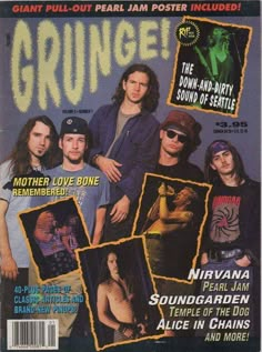 a magazine cover with an image of the band grunge on it's front