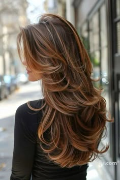 Discover 30 stunning fall hair colors, from rusty red to deep teal, perfect for adding warmth and style to your look this season. Haircut 2023, Brown Hair With Caramel Highlights, Haircut Inspo, Caramel Highlights, Highlights Brown Hair, Balayage Brunette, Brown Hair With Highlights