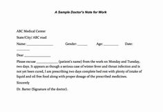 a sample doctors note for work is in the form of a doctor's note