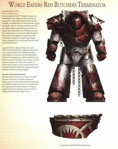 an article about warhammers from the book world eaters red butcher's terminatorr