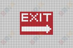 an image of a cross stitch pattern with the word exit on it