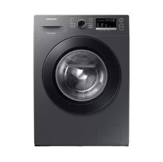 the front view of a washing machine with its door open, on a white background