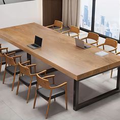 Description: Introducing our exquisite Solid Wood Conference Table, a statement piece crafted for elegance and functionality. Meticulously carved from premium solid wood, this table exudes timeless sophistication while offering a sturdy foundation for collaborative discussions. Its impeccable craftsmanship showcases the natural beauty of wood, making each piece unique. The spacious surface provides ample room for meetings, fostering an environment conducive to productive exchanges. Elevate your Meeting Table Design Modern, Meeting Table Design, Office Conference Table, Table For 10, Wood Conference Table, Meeting Room Table, Midnight Club, Wood Table Design, Industrial Desk