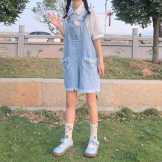 Kawaii Denim Romper Overall KA004 Kawaii Denim Romper Overall with pockets Material: Cotton Size: S M L S: Bust: 80cm Length: 75-78cm Hips: 112cm M: Bust: 84cm Length: 77-80cm Hips: 116cm L: Bust: 88cm Length: 79-82cm Hips: 120cm Casual Light Wash Denim Jumpsuit With Pockets, Casual Light Blue Jeans With Pockets, Cute Cotton Jeans With Pockets, Playful Denim Blue Jeans For Summer, Trendy School Jeans With Pockets, Casual Blue Denim Jumpsuit With Pockets, Cute Summer Cotton Jeans, Cute Cotton Jeans For Summer, Playful Cotton Jeans For Spring