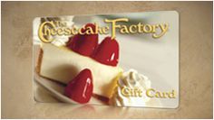 the cheesecake factory gift card is decorated with strawberries and whipped cream on it