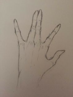 a drawing of a hand reaching up to the sky