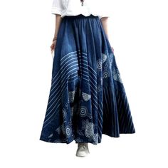 Live the Bohemian life with our 2023 Spring-Summer Collection flared long denim skirt! With an eye-catching embroidered pattern. high waist. and rubber closure. this skirt is the perfect union between classic style and contemporary chic.Why It's Your Next Wardrobe EssentialThe long. flared silhouette of this skirt makes it a timeless classic. while the intricate embroidery adds an air of modern sophistication. The high waist and rubber closure keep it comfortable and secure. ensuring you look yo Long Jeans Skirt, Fitted Denim Skirt, Denim Skirts Online, Bohemian Life, Long Jean Skirt, Boho Life, Long Denim Skirt, Contemporary Chic, The Bohemian