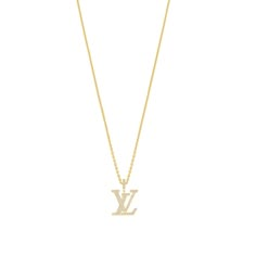 LOUIS VUITTON® - Lv Large Pendant, Yellow Gold And Diamonds - Gold Lv Necklace, Glittery Jewelry, Louis Vuitton Necklace, Necklaces Luxury, Louie Vuitton, Expensive Jewelry Luxury, Yellow Jewelry, Gold Girl, Luxe Jewelry